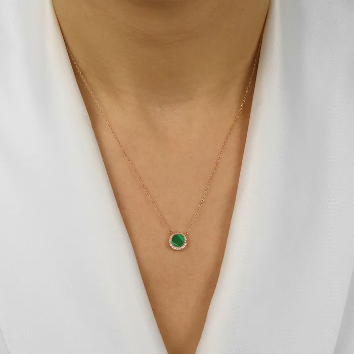 Gems One Necklaces Circle Malachite Necklace Gems One Necklaces Circle Malachite Necklace