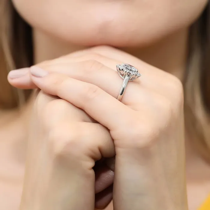 Flower Halo CZ Ring in Sterling Silver BERRICLE Rings