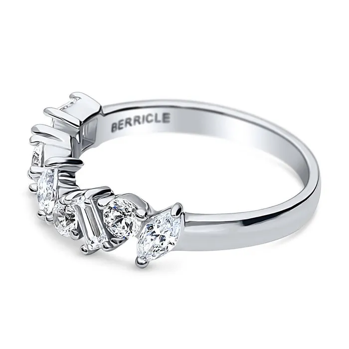 Rings BERRICLE Cluster CZ Band in Sterling Silver