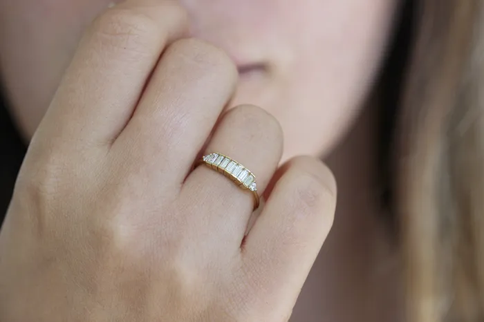ARTEMER Rings Baguette Diamond Band Baguette Ring