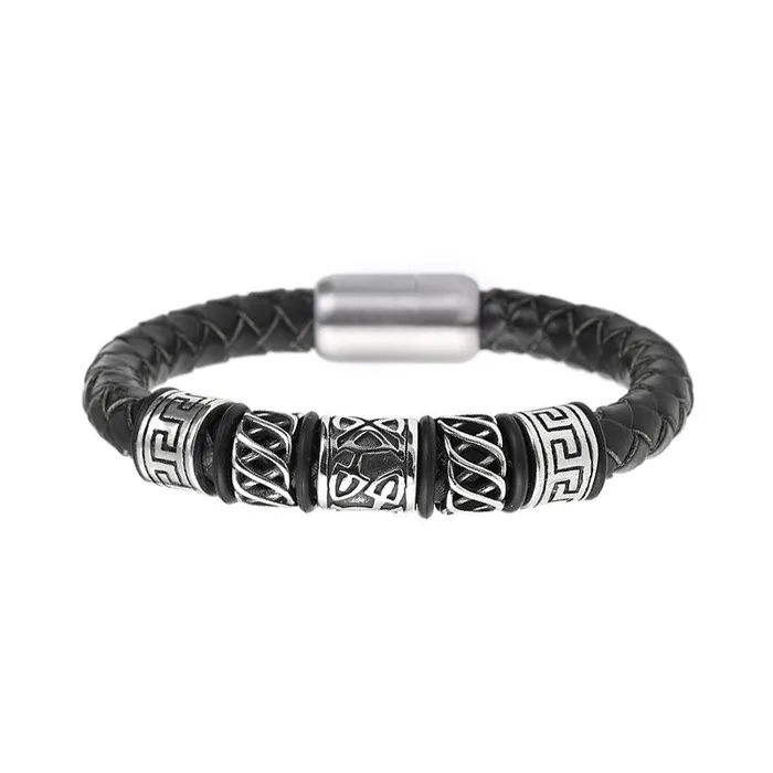 Bards Bracelet Leather Woven Magnetic Bracelet Viking Trinkets Bracelets