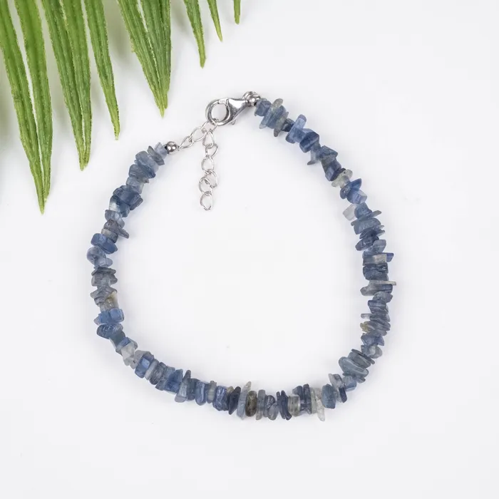 Bracelets InnerVision Crystals Kyanite Chip Bracelet 925 Adjustable