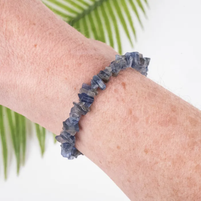 Bracelets InnerVision Crystals Kyanite Chip Bracelet 925 Adjustable