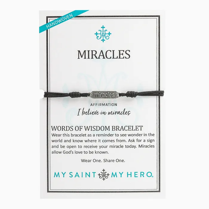 Bracelets Miracles Words of Wisdom Bracelet My Saint My Hero