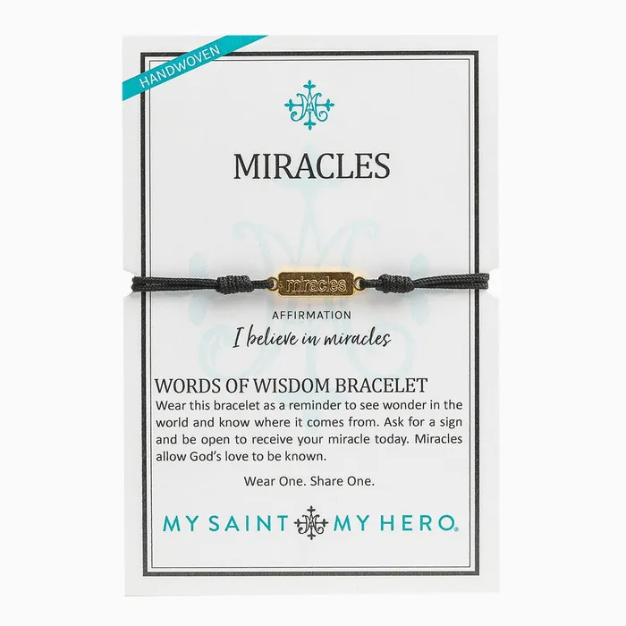 Bracelets Miracles Words of Wisdom Bracelet My Saint My Hero