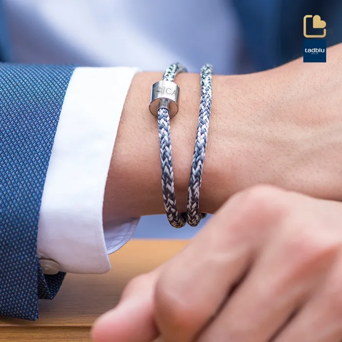 Bracelets Tadblu Jeans TadBlu Naval Cord Mens Cremation Bead Bracelet