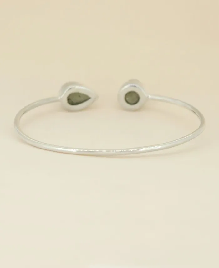 Buddha Groove Pyrite Druzy Stones Sterling Silver Adjustable Bracelet Bracelets
