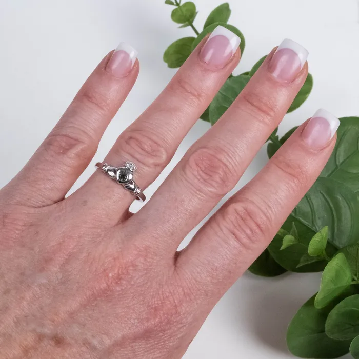 Claddagh Ring Moldavite Gemstone 925 Silver InnerVision Crystals Rings