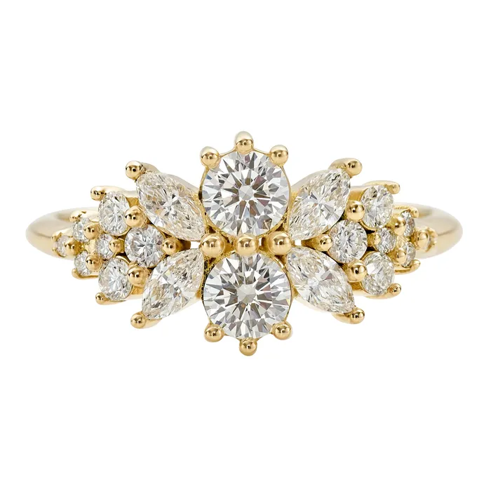 Cluster Engagement Ring with Round Diamonds Flora ARTEMER Rings