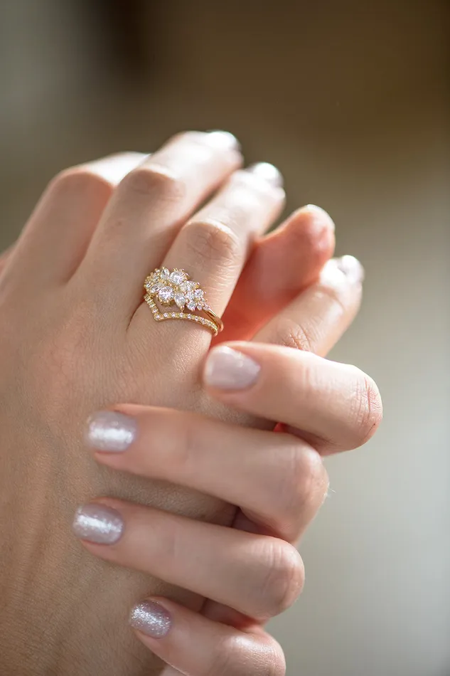 Cluster Engagement Ring with Round Diamonds Flora ARTEMER Rings