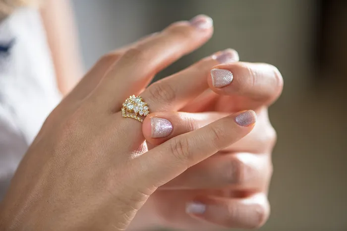 Cluster Engagement Ring with Round Diamonds Flora ARTEMER Rings