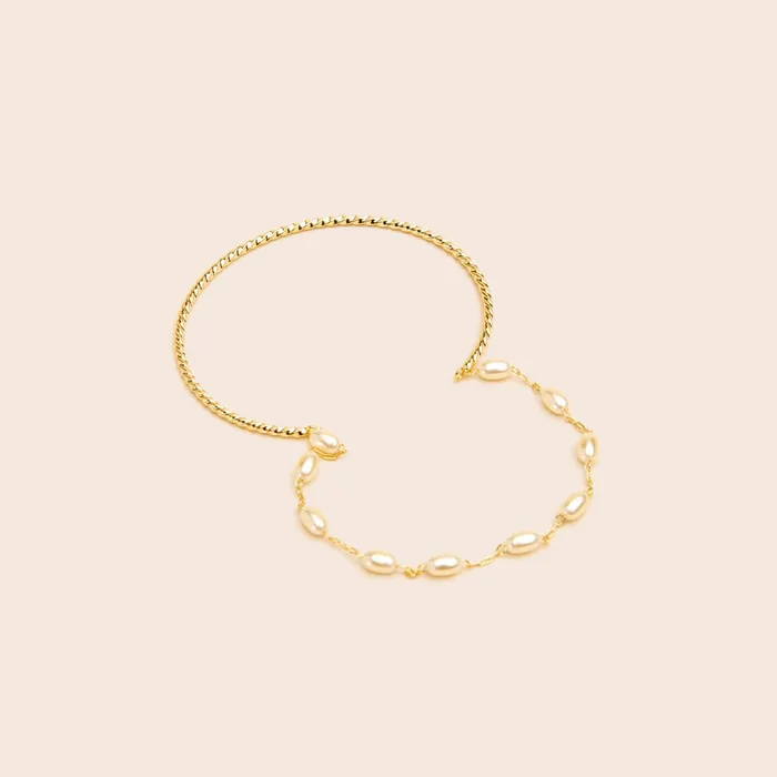 Double Pearl Bangle Bracelet Gemlet Bracelets