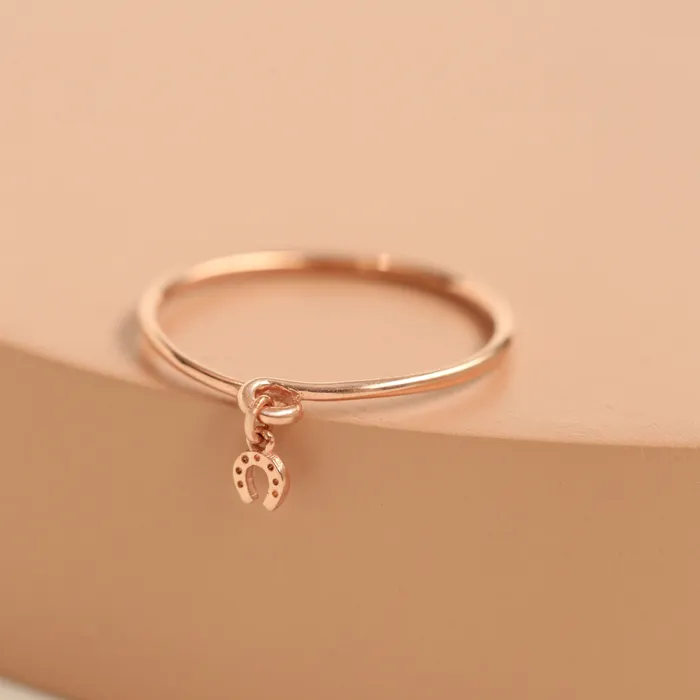 Horseshoe Dangle Charm Ring LOULOUROSE Rings Horseshoe Dangle Charm Ring LOULOUROSE Rings