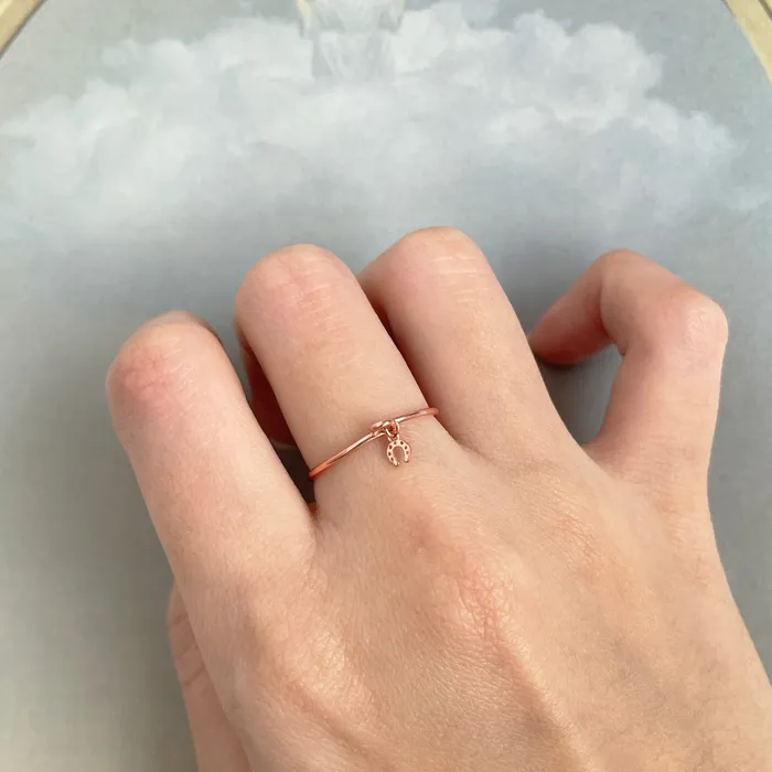 Horseshoe Dangle Charm Ring LOULOUROSE Rings Horseshoe Dangle Charm Ring LOULOUROSE Rings