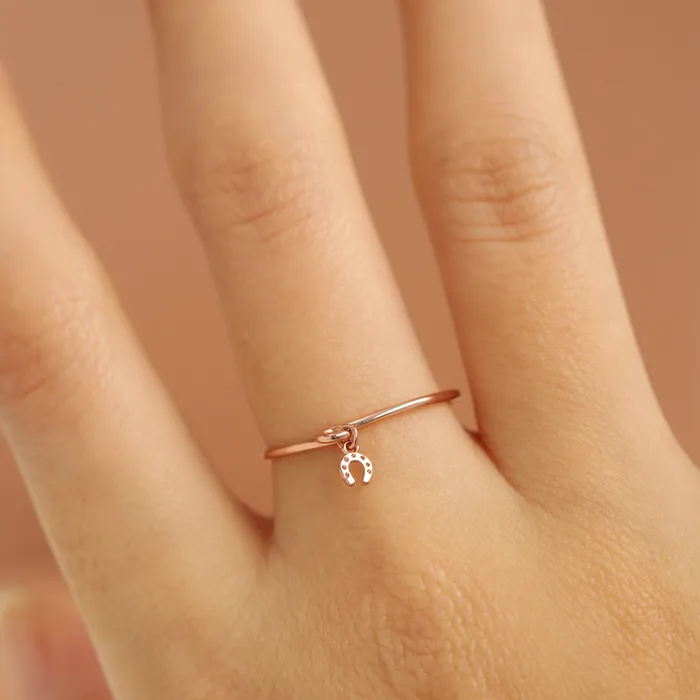 Horseshoe Dangle Charm Ring LOULOUROSE Rings Horseshoe Dangle Charm Ring LOULOUROSE Rings