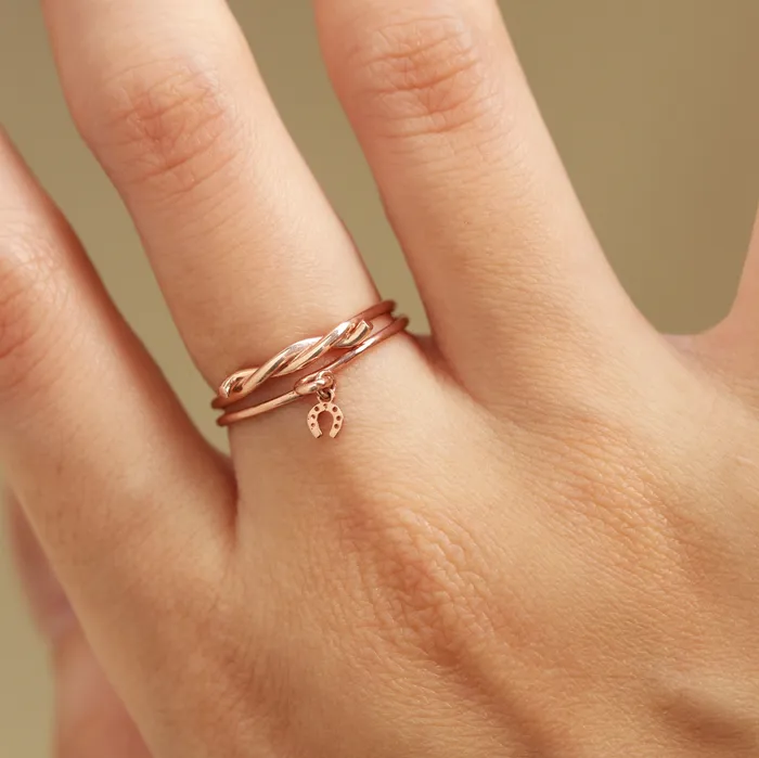 Horseshoe Dangle Charm Ring LOULOUROSE Rings Horseshoe Dangle Charm Ring LOULOUROSE Rings