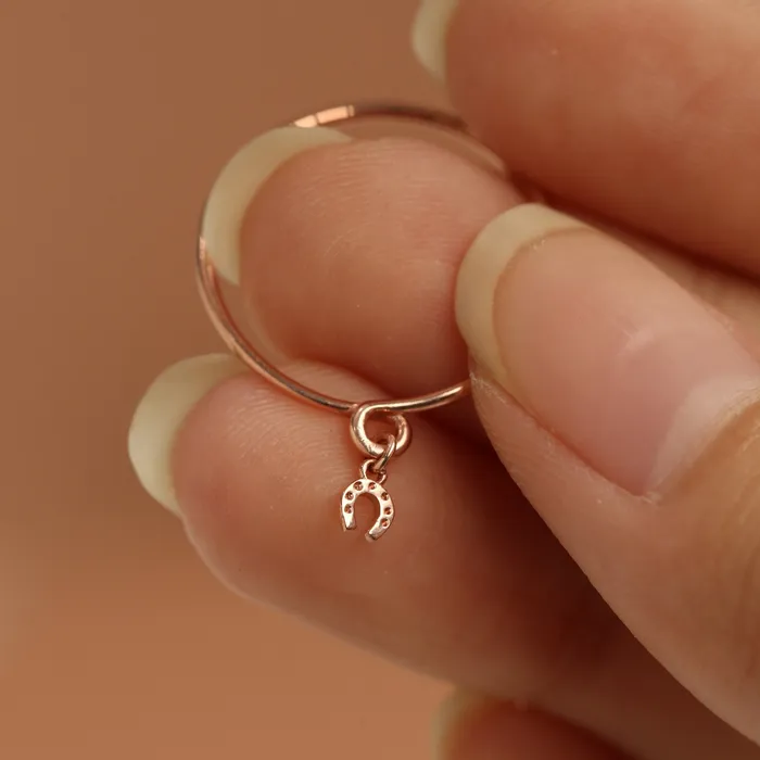Horseshoe Dangle Charm Ring LOULOUROSE Rings Horseshoe Dangle Charm Ring LOULOUROSE Rings