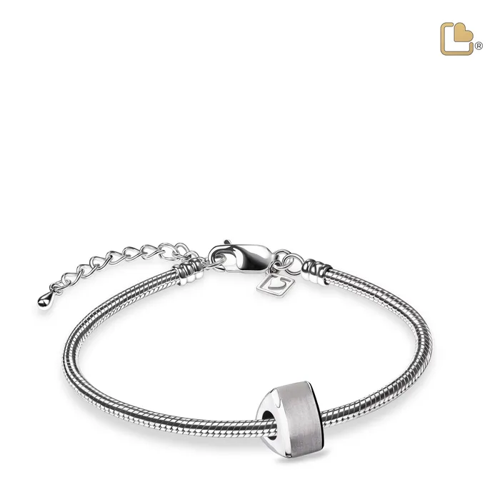 LoveUrns Treasure Bracelets Essence Two Tone Rhodium Plated Cremation Bracelet Bead LoveUrns Treasure Bracelets Essence Two Tone Rhodium Plated Cremation Bracelet Bead