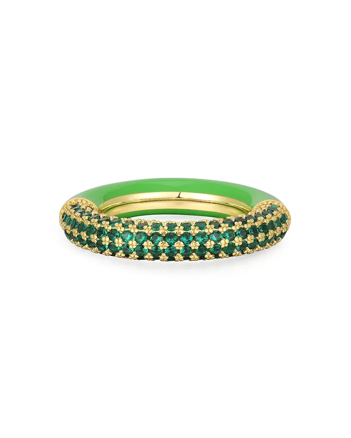 Luv Aj Rings Pave Amalfi Ring Bright Green Gold