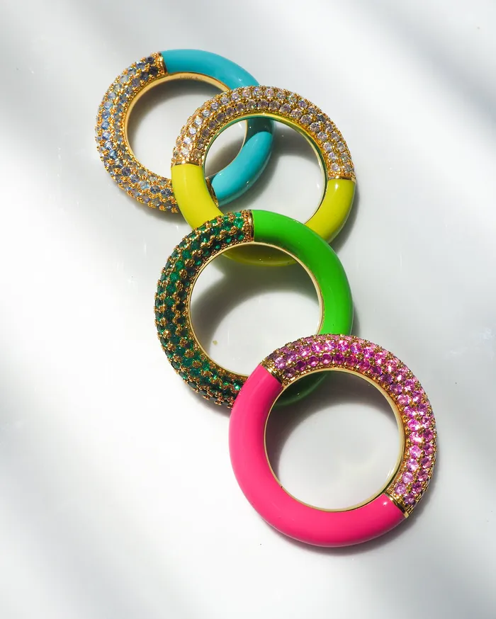 Luv Aj Rings Pave Amalfi Ring Bright Green Gold Luv Aj Rings Pave Amalfi Ring Bright Green Gold