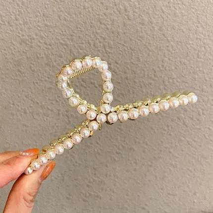 Refined by AnnaKaci Rings Gold Metal Geometric Open Hair Claw with Crystals Pearls Refined by AnnaKaci Rings Gold Metal Geometric Open Hair Claw with Crystals Pearls