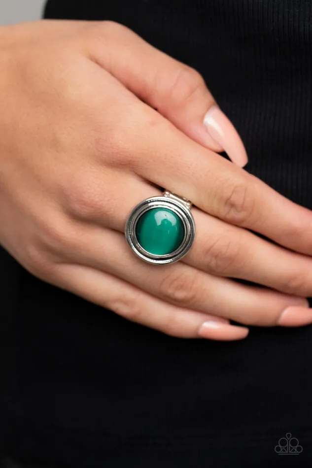 Rings All Eyes On U Jewelry Paparazzi Accessories Laguna Luminosity Green Paparazzi Ring