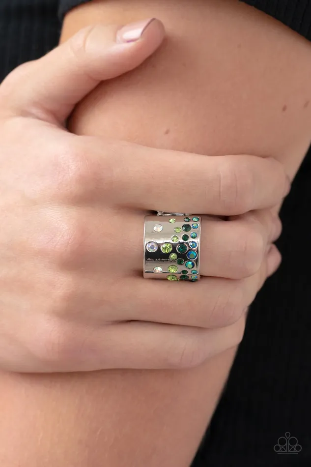 Rings All Eyes On U Jewelry Paparazzi Accessories Sizzling Sultry Green Paparazzi Ring