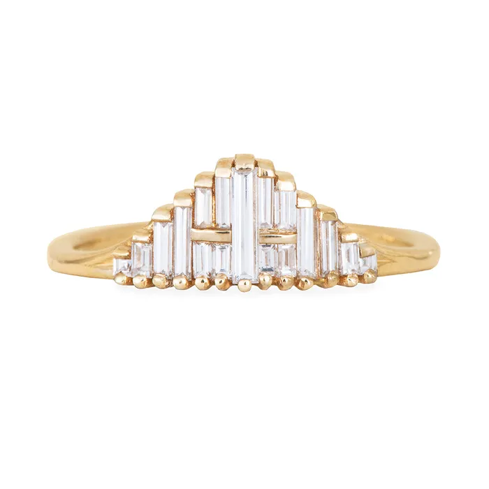 Rings ARTEMER Vintage Style Engagement Ring Art Deco Baguette Diamond Cluster Ring Rings ARTEMER Vintage Style Engagement Ring Art Deco Baguette Diamond Cluster Ring