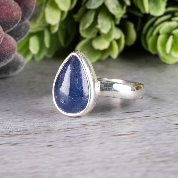 Rings InnerVision Crystals Tanzanite Ring 13x9mm Size 75 Adjustable 925 Silver