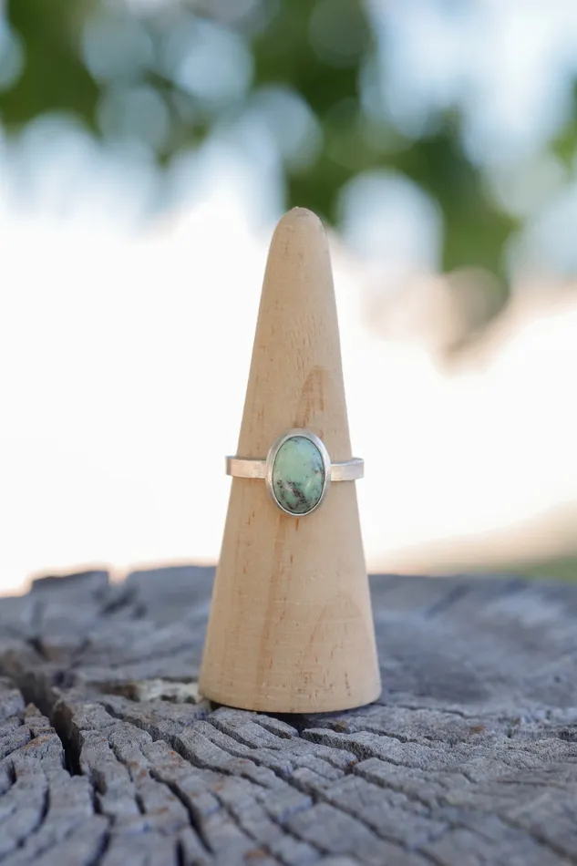 Rings Oval Variscite Ring Size 105 Small N Simple Jewelry