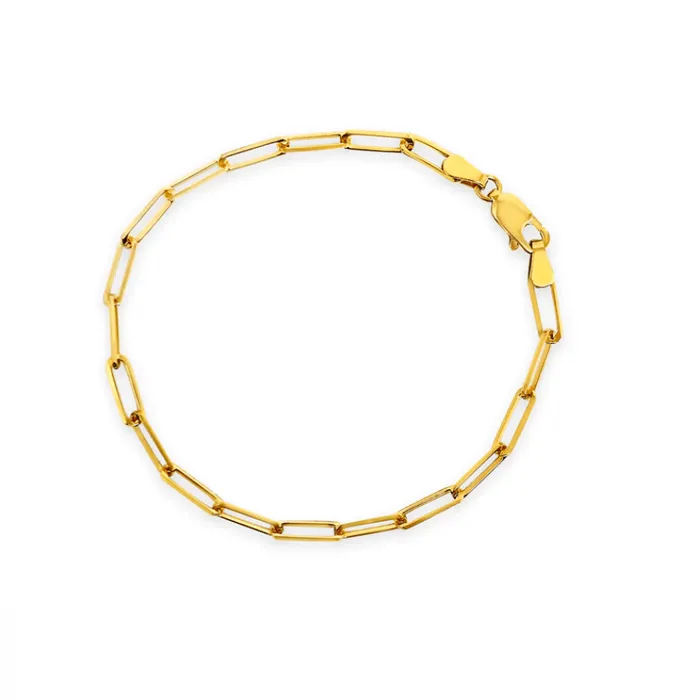 Suetables 10K Gold Large Paperclip Bracelet Bracelets