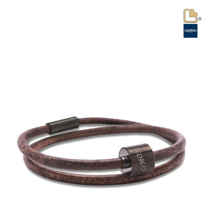 Tadblu Bracelets Brown Black TadBlu Smooth Leather Mens Cremation Bead Bracelet Tadblu Bracelets Brown Black TadBlu Smooth Leather Mens Cremation Bead Bracelet