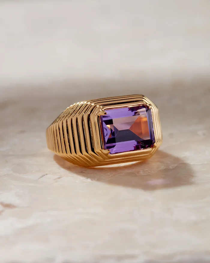 The Caroline StepCut Ring Amethyst Luv Aj Fine Rings