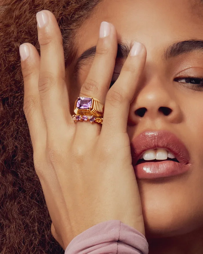 The Caroline StepCut Ring Amethyst Luv Aj Fine Rings